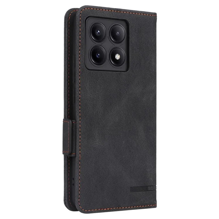 For Xiaomi Poco X6 Pro 5G / Redmi K70E 5G Leather Case Wallet Phone Cover Hardware Decor