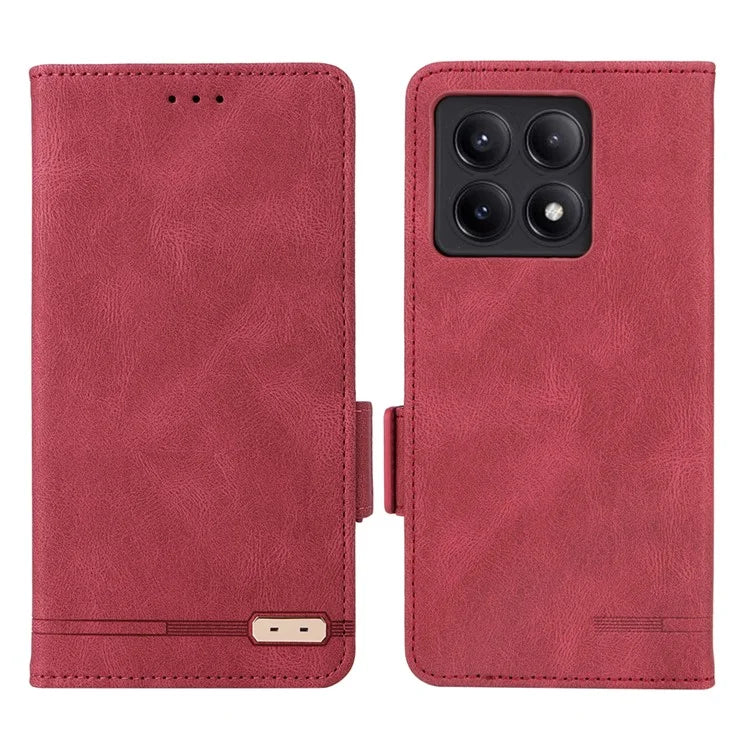 For Xiaomi Poco X6 Pro 5G / Redmi K70E 5G Leather Case Wallet Phone Cover Hardware Decor