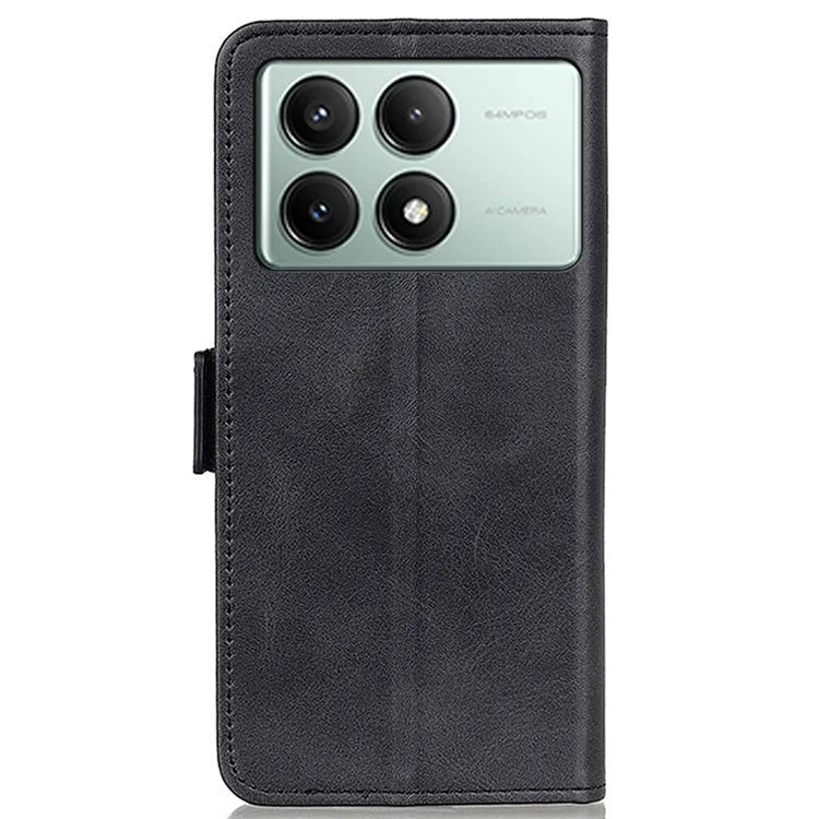 For Xiaomi Redmi K70E 5G / Poco X6 Pro 5G Leather Case Protective Side Magnetic Clasp Phone Cover