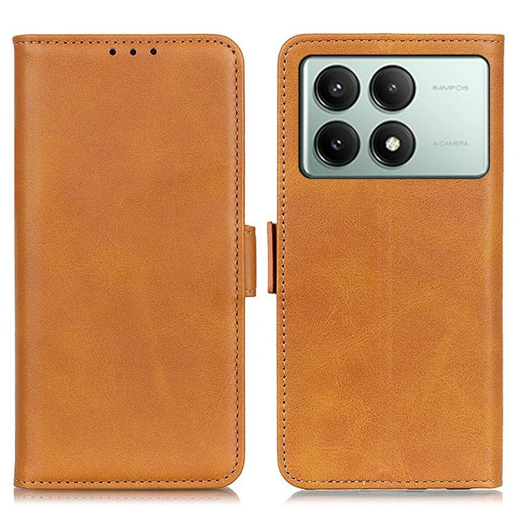For Xiaomi Redmi K70E 5G / Poco X6 Pro 5G Leather Case Protective Side Magnetic Clasp Phone Cover