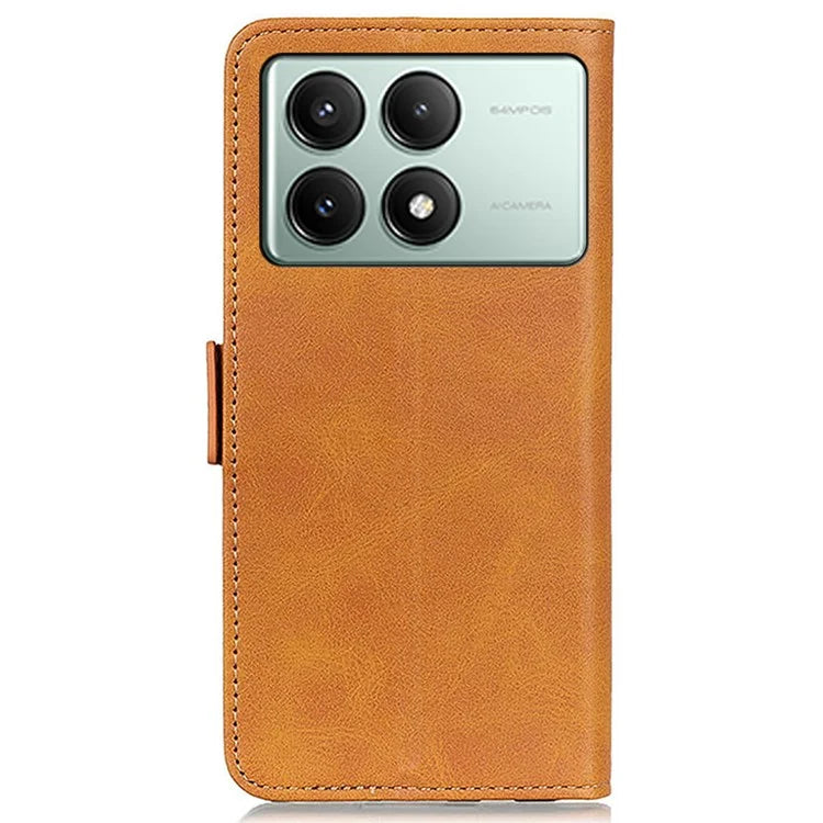For Xiaomi Redmi K70E 5G / Poco X6 Pro 5G Leather Case Protective Side Magnetic Clasp Phone Cover