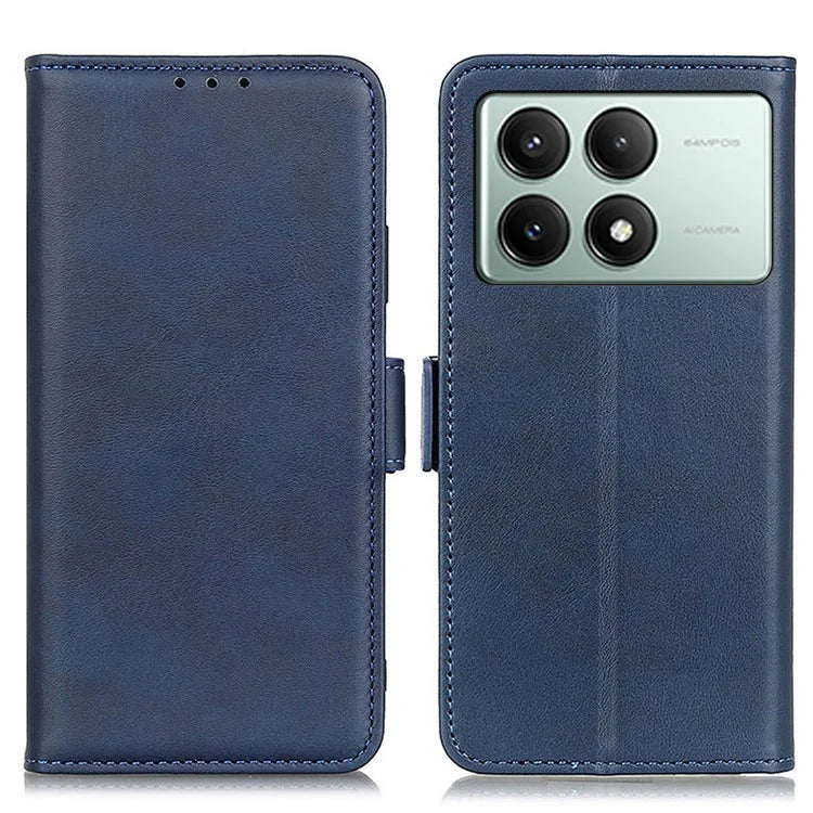 For Xiaomi Redmi K70E 5G / Poco X6 Pro 5G Leather Case Protective Side Magnetic Clasp Phone Cover