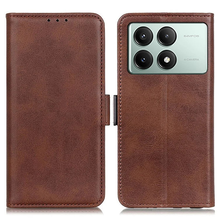 For Xiaomi Redmi K70E 5G / Poco X6 Pro 5G Leather Case Protective Side Magnetic Clasp Phone Cover