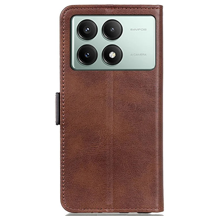 For Xiaomi Redmi K70E 5G / Poco X6 Pro 5G Leather Case Protective Side Magnetic Clasp Phone Cover