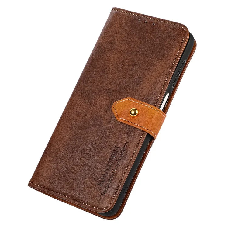 KHAZNEH For Xiaomi Redmi K70E 5G / Poco X6 Pro 5G Case Golden Magnetic Buckle Wallet Phone Protector