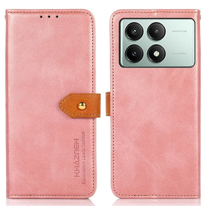 KHAZNEH For Xiaomi Redmi K70E 5G / Poco X6 Pro 5G Case Golden Magnetic Buckle Wallet Phone Protector