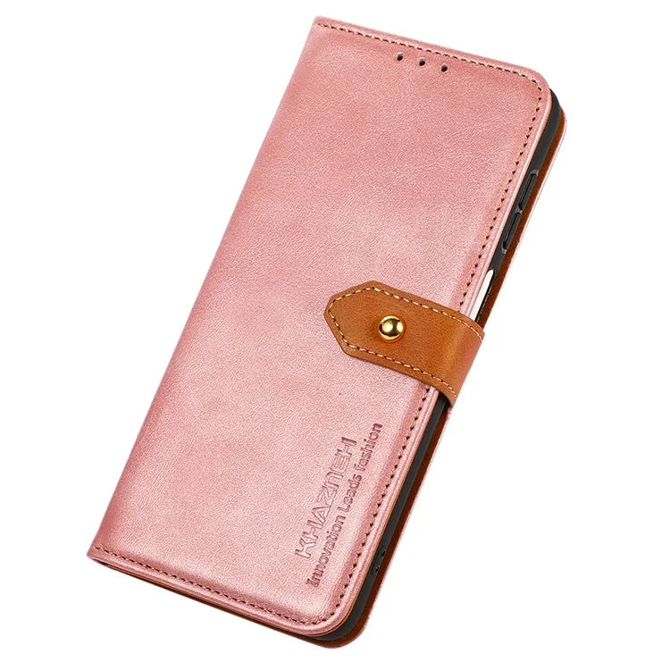 KHAZNEH For Xiaomi Redmi K70E 5G / Poco X6 Pro 5G Case Golden Magnetic Buckle Wallet Phone Protector
