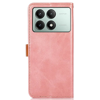 KHAZNEH For Xiaomi Redmi K70E 5G / Poco X6 Pro 5G Case Golden Magnetic Buckle Wallet Phone Protector