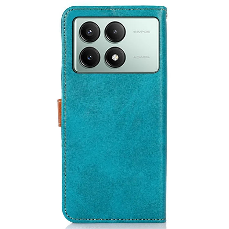 KHAZNEH For Xiaomi Redmi K70E 5G / Poco X6 Pro 5G Case Golden Magnetic Buckle Wallet Phone Protector