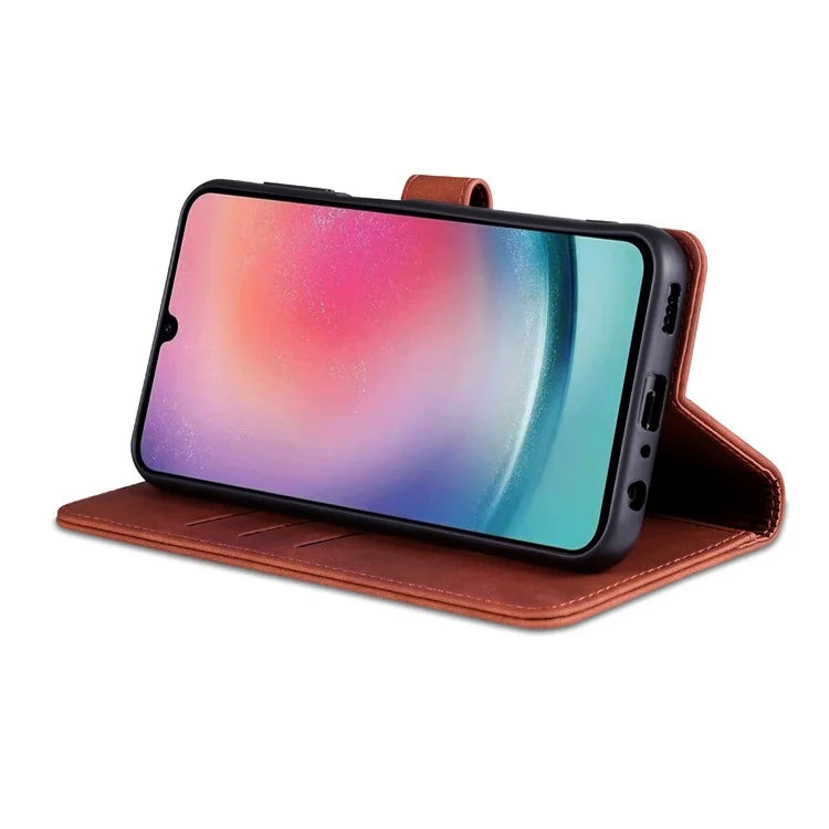 AZNS For Samsung Galaxy A24 4G (162.1 x 77.6 x 8.3mm) Case Shockproof Flip Leather Phone Cover