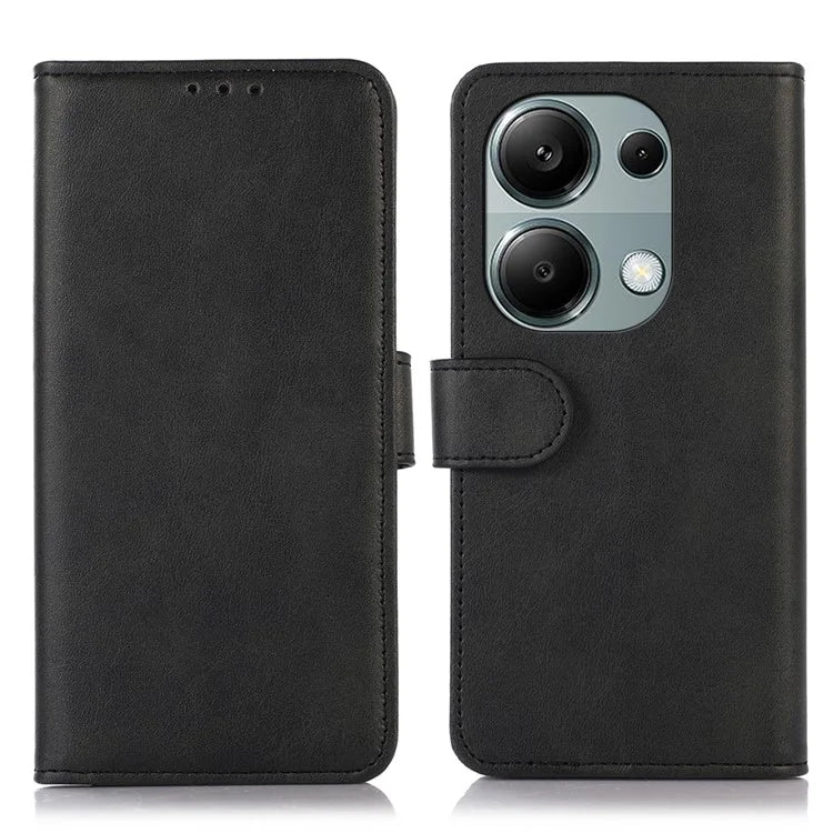 For Xiaomi Redmi Note 13 Pro 4G / Poco M6 Pro 4G Case PU Leather Phone Cover Cowhide Texture