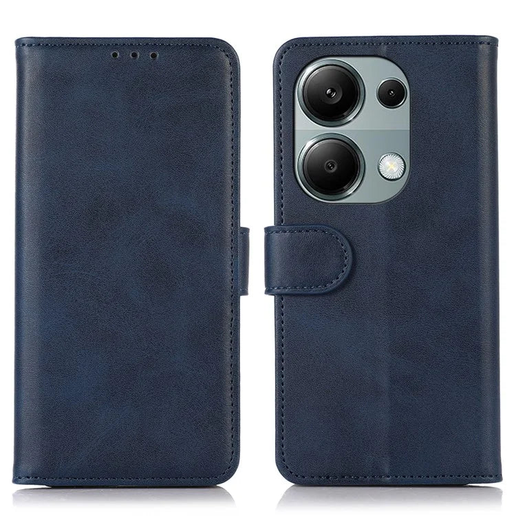 For Xiaomi Redmi Note 13 Pro 4G / Poco M6 Pro 4G Case PU Leather Phone Cover Cowhide Texture