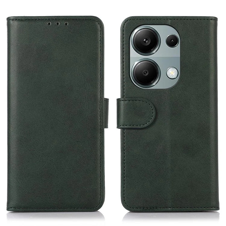 For Xiaomi Redmi Note 13 Pro 4G / Poco M6 Pro 4G Case PU Leather Phone Cover Cowhide Texture