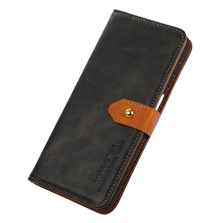 KHAZNEH For Xiaomi Redmi Note 13 Pro 4G / Poco M6 Pro 4G Magnetic Case Leather Cover with Golden Buckle