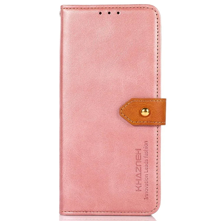 KHAZNEH For Xiaomi Redmi Note 13 Pro 4G / Poco M6 Pro 4G Magnetic Case Leather Cover with Golden Buckle