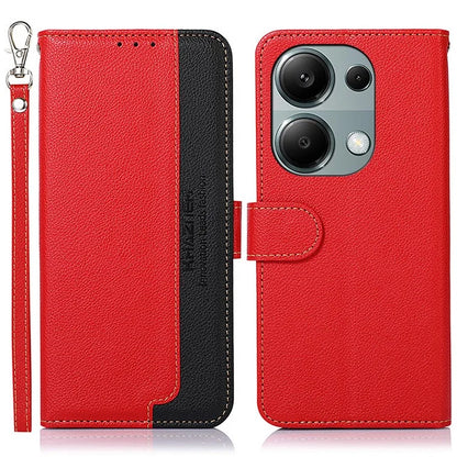 KHAZNEH For Xiaomi Redmi Note 13 Pro 4G / Poco M6 Pro 4G Case RFID Blocking Stand Cover with Litchi Texture