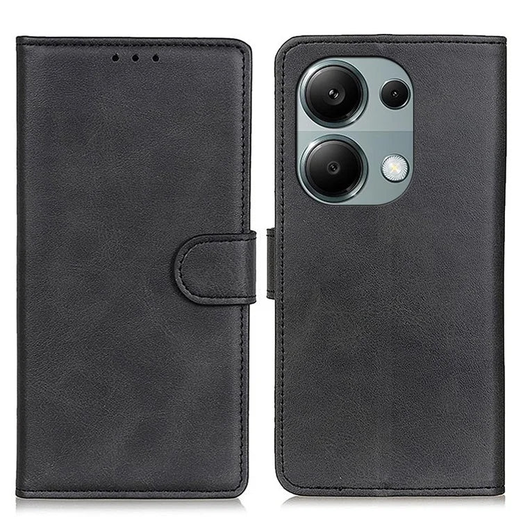 For Xiaomi Redmi Note 13 Pro 4G / Poco M6 Pro 4G Leather Case Cowhide Texture Phone Wallet Cover