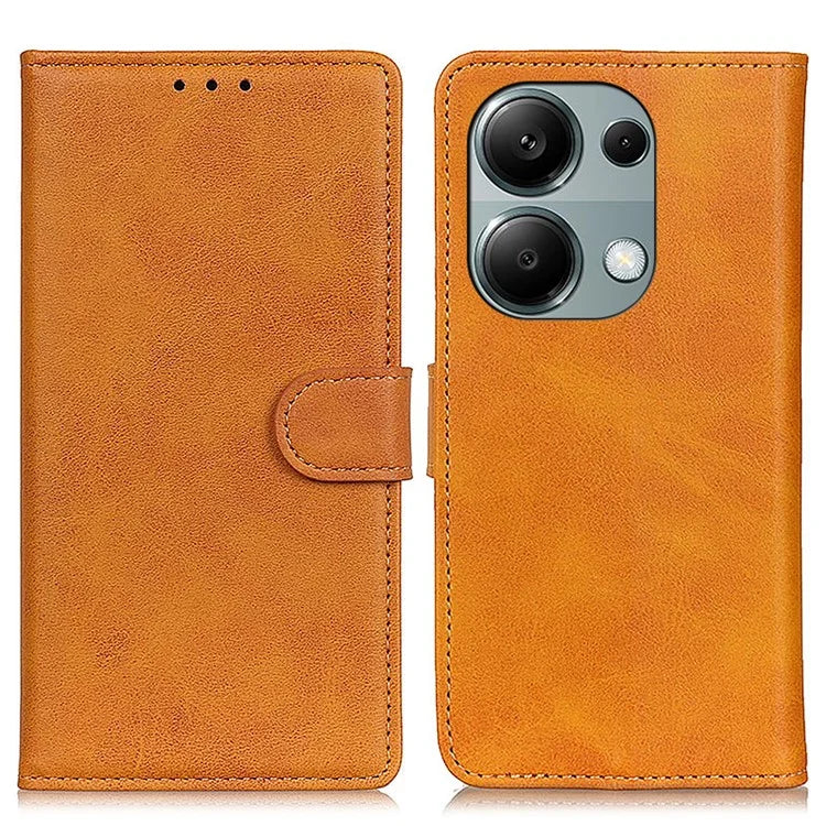 For Xiaomi Redmi Note 13 Pro 4G / Poco M6 Pro 4G Leather Case Cowhide Texture Phone Wallet Cover