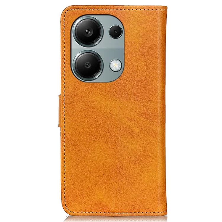 For Xiaomi Redmi Note 13 Pro 4G / Poco M6 Pro 4G Leather Case Cowhide Texture Phone Wallet Cover
