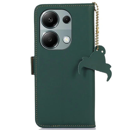 For Xiaomi Redmi Note 13 Pro 4G / Poco M6 Pro 4G Case Wallet Genuine Cow Leather Phone Cover