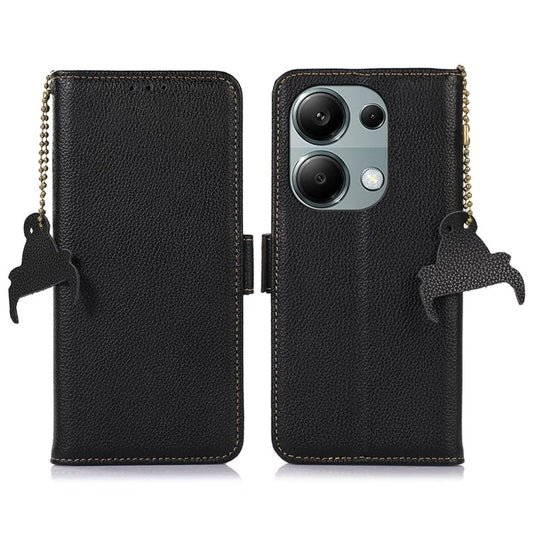For Xiaomi Redmi Note 13 Pro 4G / Poco M6 Pro 4G Case Genuine Cow Leather Wallet Phone Cover