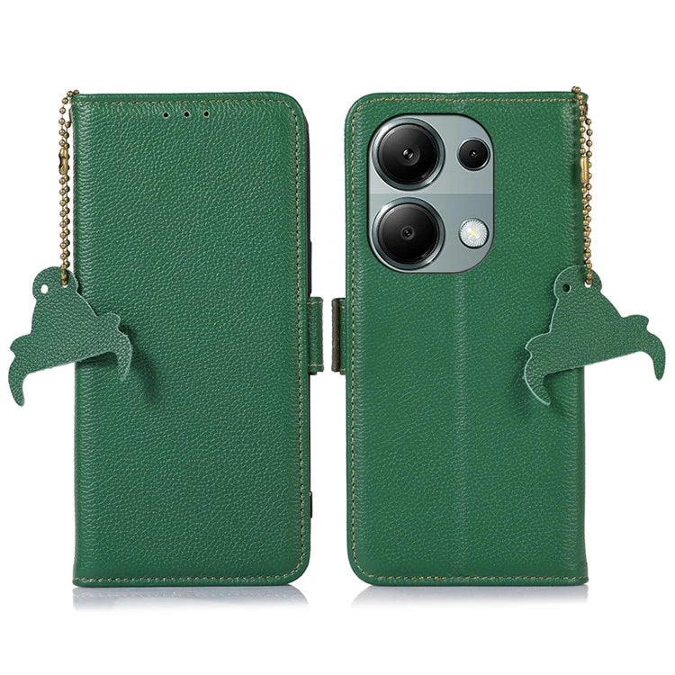 For Xiaomi Redmi Note 13 Pro 4G / Poco M6 Pro 4G Case Genuine Cow Leather Wallet Phone Cover
