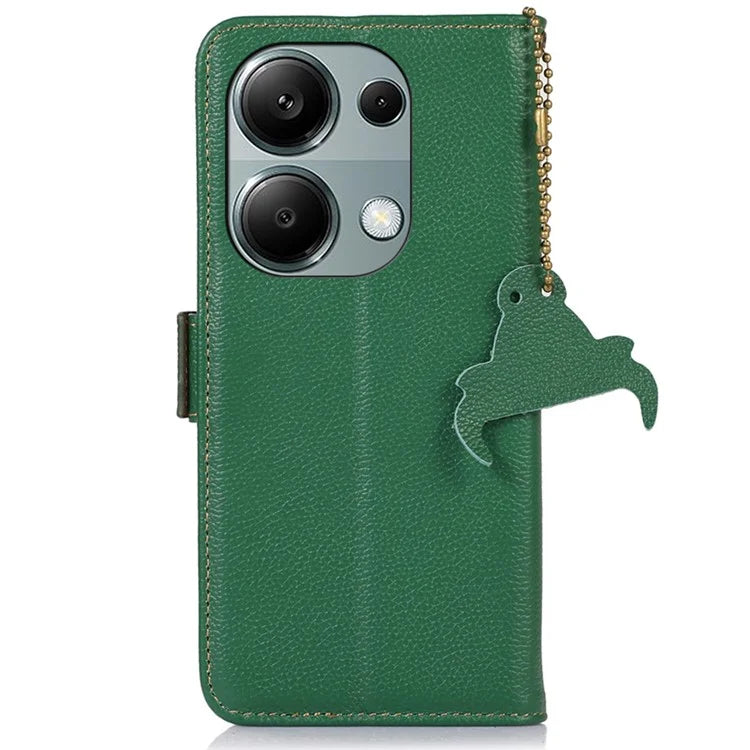 For Xiaomi Redmi Note 13 Pro 4G / Poco M6 Pro 4G Case Genuine Cow Leather Wallet Phone Cover