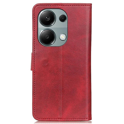 Wallet Case for Xiaomi Redmi Note 13 4G Shell Leather Cowhide Texture Phone Cover