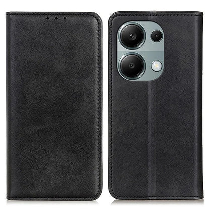 For Xiaomi Redmi Note 13 4G Split Leather Case Magnetic Closure Phone Cover Viewing Stand