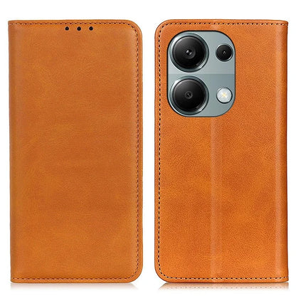 For Xiaomi Redmi Note 13 4G Split Leather Case Magnetic Closure Phone Cover Viewing Stand