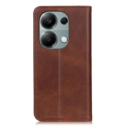 For Xiaomi Redmi Note 13 4G Split Leather Case Magnetic Closure Phone Cover Viewing Stand