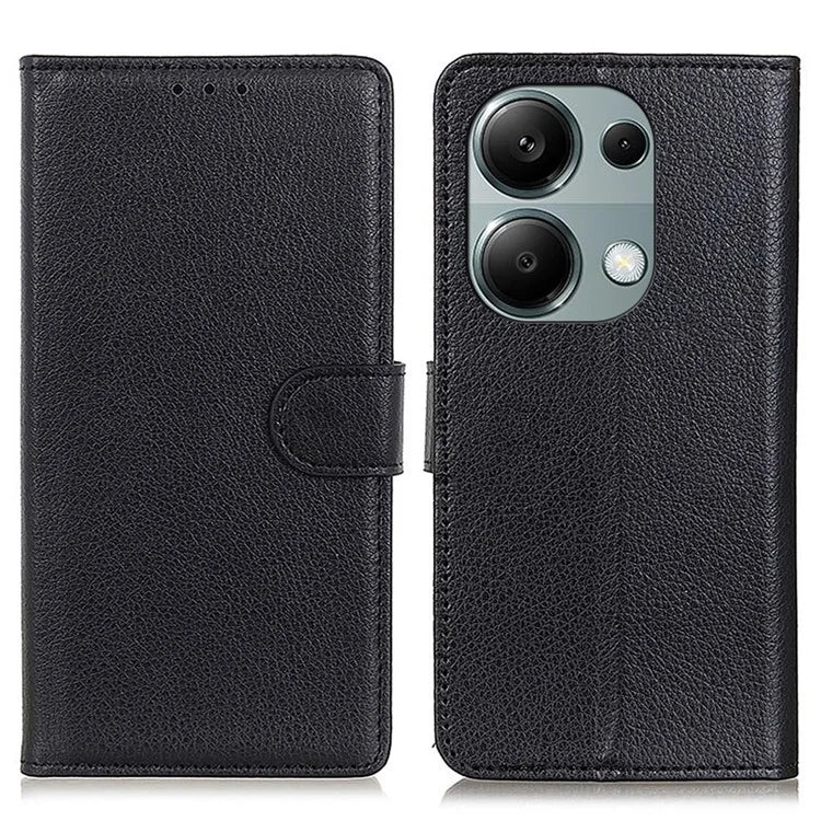 For Xiaomi Redmi Note 13 4G PU Leather Case Litchi Texture Protective Cover