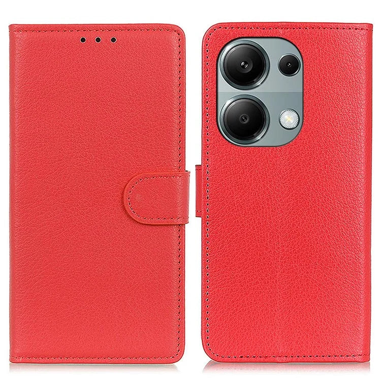 For Xiaomi Redmi Note 13 4G PU Leather Case Litchi Texture Protective Cover