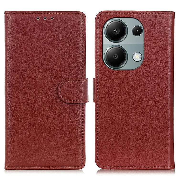 For Xiaomi Redmi Note 13 4G PU Leather Case Litchi Texture Protective Cover