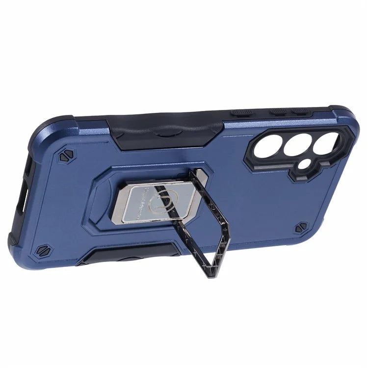 For Samsung Galaxy S23 FE Case Anti-drop PC+TPU Phone Cover with Ring Kickstand