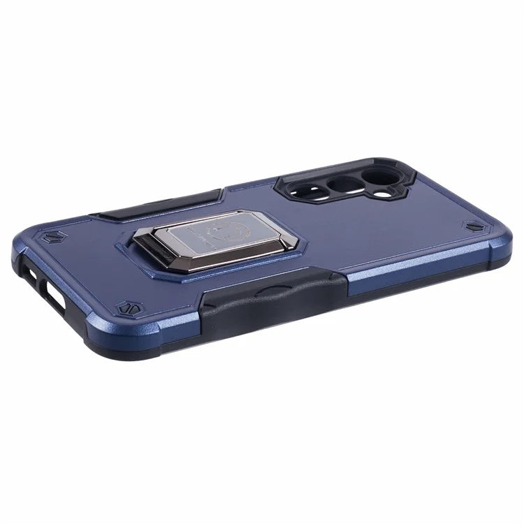 For Samsung Galaxy S23 FE Case Anti-drop PC+TPU Phone Cover with Ring Kickstand