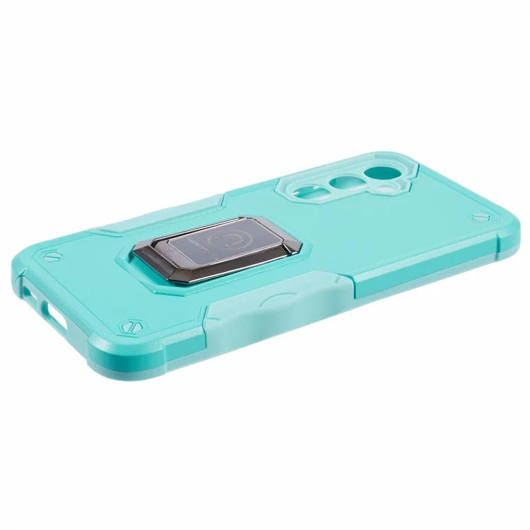 For Samsung Galaxy S23 FE Case Anti-drop PC+TPU Phone Cover with Ring Kickstand