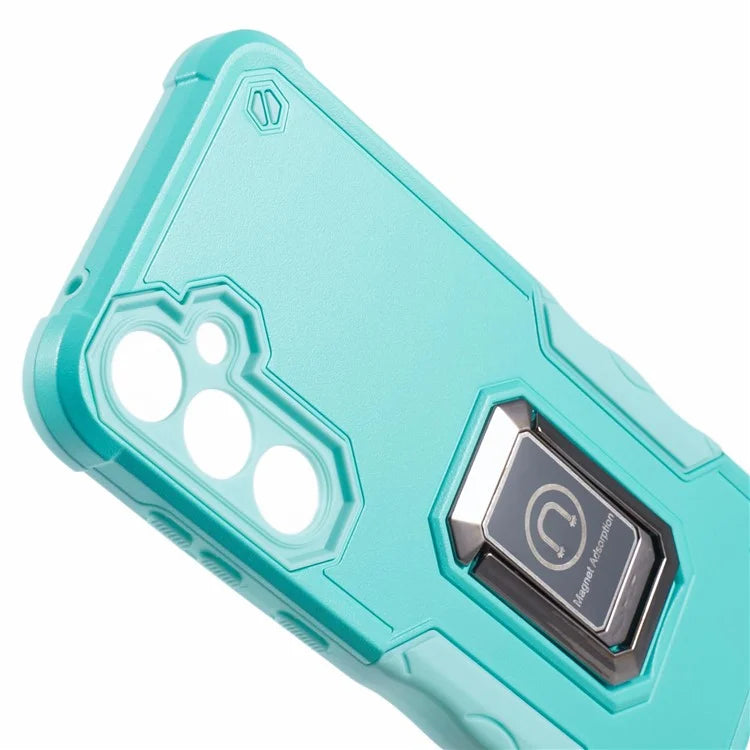 For Samsung Galaxy S23 FE Case Anti-drop PC+TPU Phone Cover with Ring Kickstand