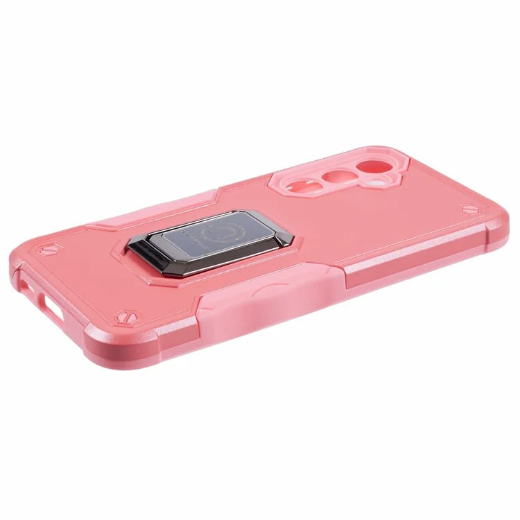For Samsung Galaxy S23 FE Case Anti-drop PC+TPU Phone Cover with Ring Kickstand