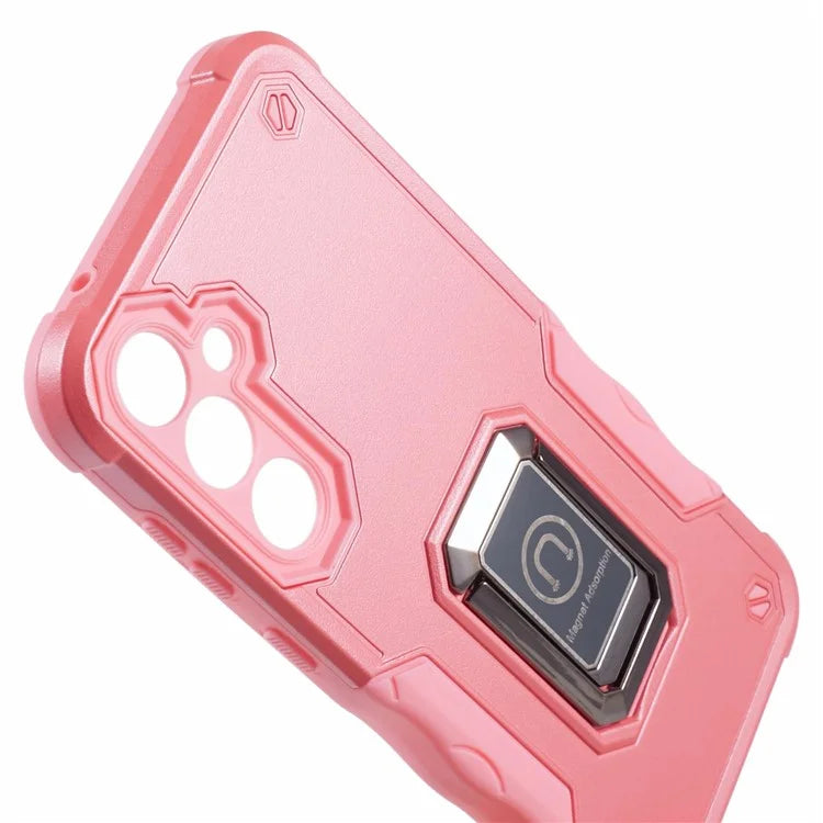 For Samsung Galaxy S23 FE Case Anti-drop PC+TPU Phone Cover with Ring Kickstand