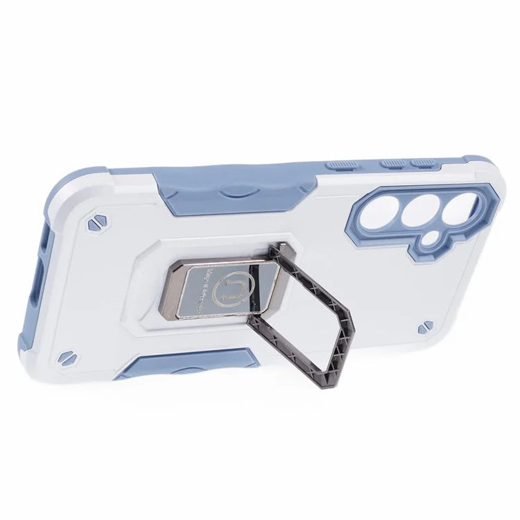 For Samsung Galaxy S23 FE Case Anti-drop PC+TPU Phone Cover with Ring Kickstand