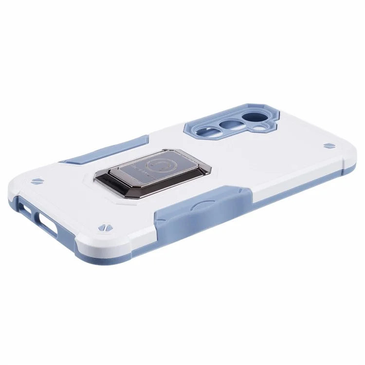 For Samsung Galaxy S23 FE Case Anti-drop PC+TPU Phone Cover with Ring Kickstand