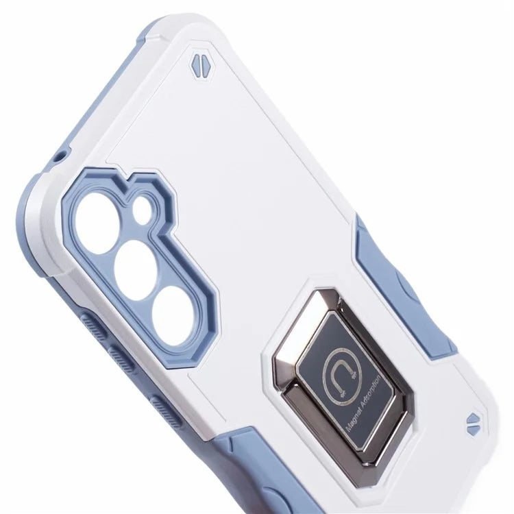 For Samsung Galaxy S23 FE Case Anti-drop PC+TPU Phone Cover with Ring Kickstand