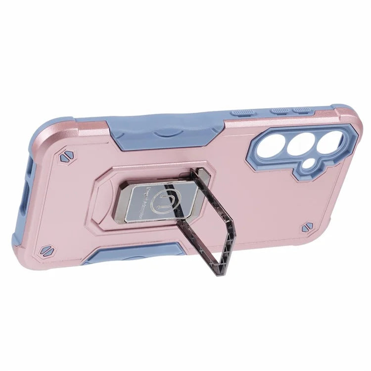 For Samsung Galaxy S23 FE Case Anti-drop PC+TPU Phone Cover with Ring Kickstand