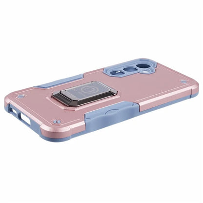 For Samsung Galaxy S23 FE Case Anti-drop PC+TPU Phone Cover with Ring Kickstand