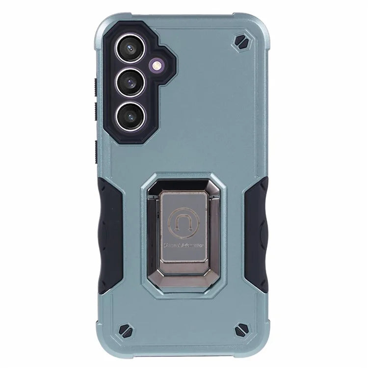 For Samsung Galaxy S23 FE Case Anti-drop PC+TPU Phone Cover with Ring Kickstand