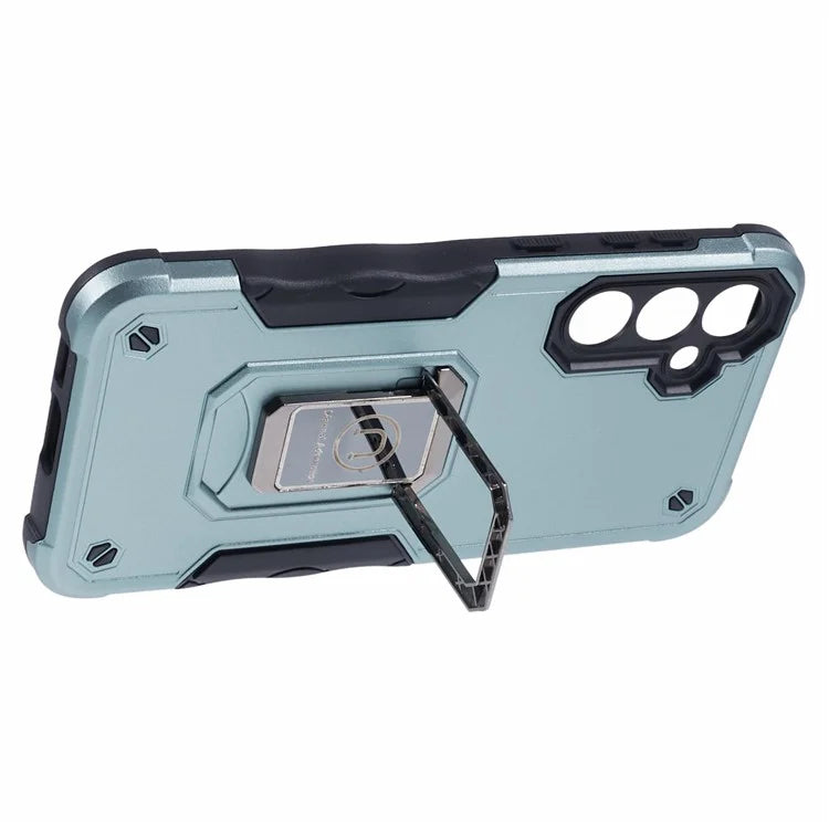 For Samsung Galaxy S23 FE Case Anti-drop PC+TPU Phone Cover with Ring Kickstand