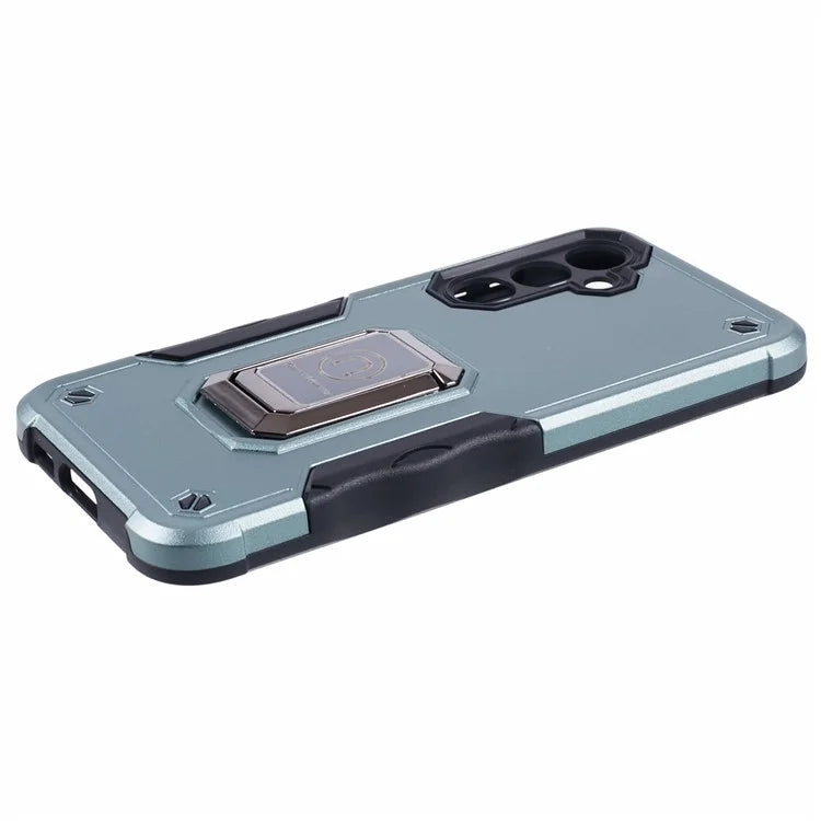 For Samsung Galaxy S23 FE Case Anti-drop PC+TPU Phone Cover with Ring Kickstand