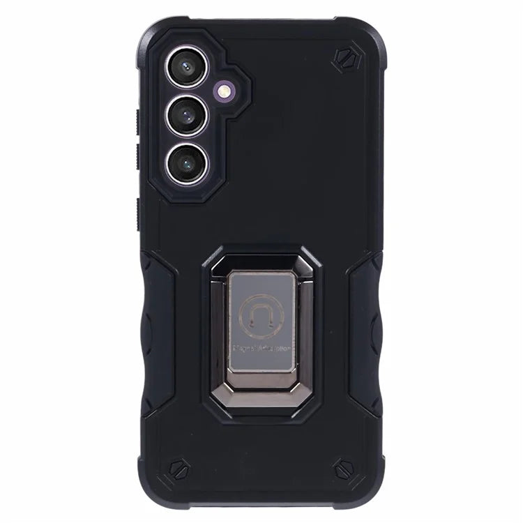 For Samsung Galaxy S23 FE Case Anti-drop PC+TPU Phone Cover with Ring Kickstand
