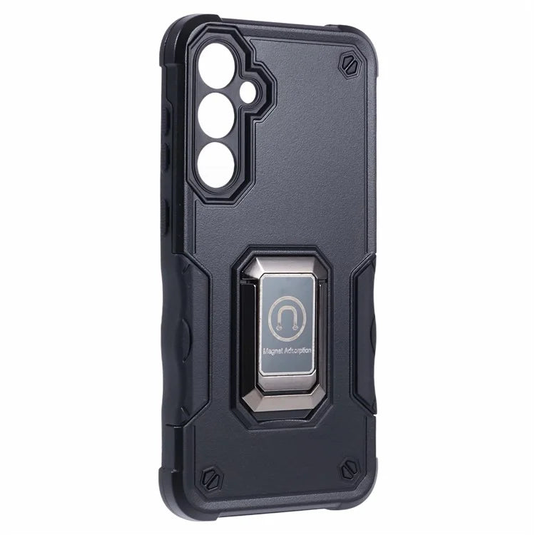 For Samsung Galaxy S23 FE Case Anti-drop PC+TPU Phone Cover with Ring Kickstand